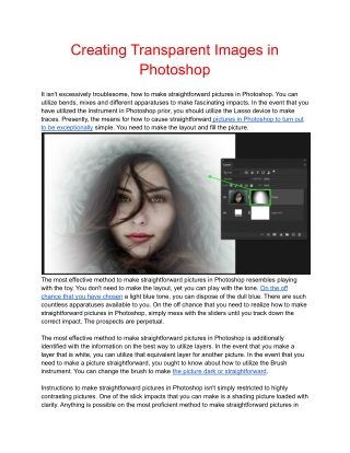 Creating Transparent Images in Photoshop