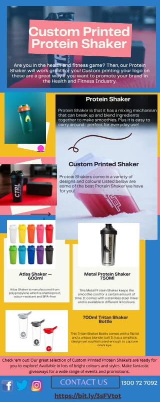 Custom Printed Protein Shakers | View Infographic!