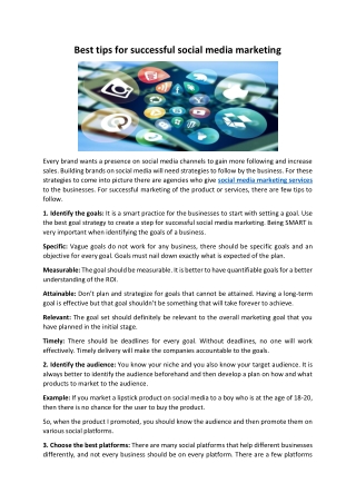 Best tips for successful social media marketing
