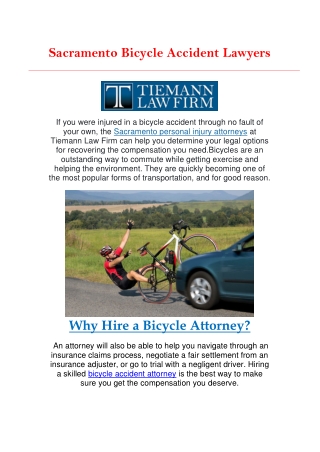 Sacramento Bicycle Accident Lawyers