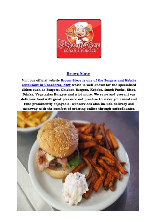 5% off - Brown Stove Restaurant Menu Unanderra, NSW