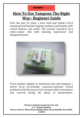 How To Use Tampons The Right Way– Beginner Guide