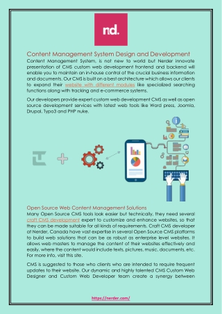 Content Management System Design and Development