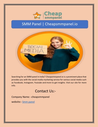 SMM Panel | Cheapsmmpanel.io
