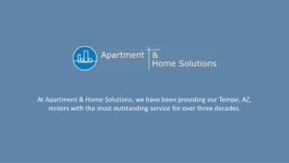 Apartment Rental Services By Apartment & Home Solutions in Tempe, AZ