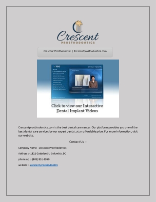 Crescent Prosthodontics | Crescentprosthodontics.com