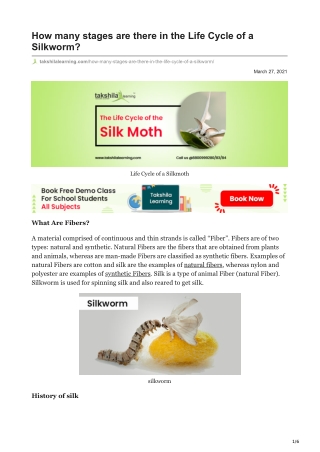 Silkworm - The Life Cycle of Silkworm | Processing of  Silk