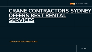 How crane contractors Sydney offers best rental services