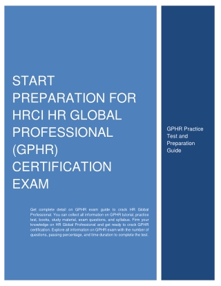 Start Preparation for HRCI HR Global Professional (GPHR) Certification Exam