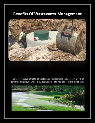 Benefits Of Wastewater Management