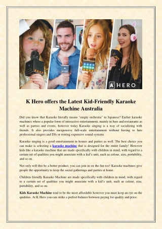 K Hero offers the Latest Kid-Friendly Karaoke Machine Australia