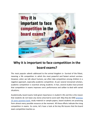 Why it is important to face competition in the board exams?