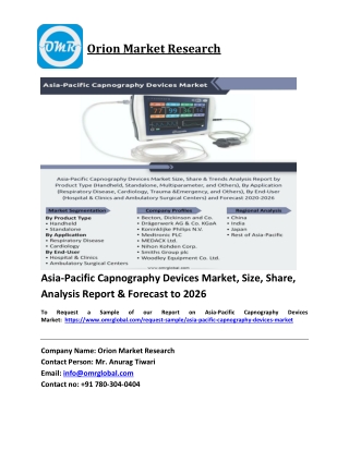 Asia-Pacific Capnography Devices Market Trends, Size, Competitive Analysis and Forecast 2020-2026
