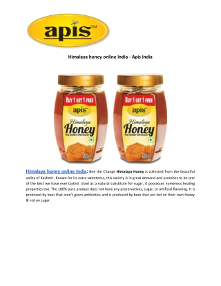 Himalaya honey online India - Apis India