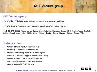 GSI Vacuum group