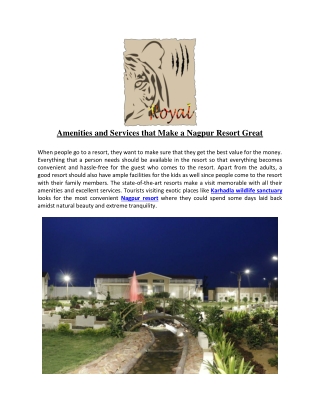 Amenities and Services that Make a Nagpur Resort Great