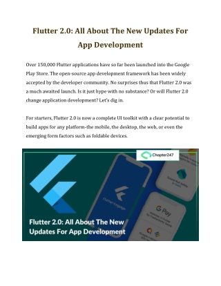 Flutter 2.0: All about the new Updates for App Development