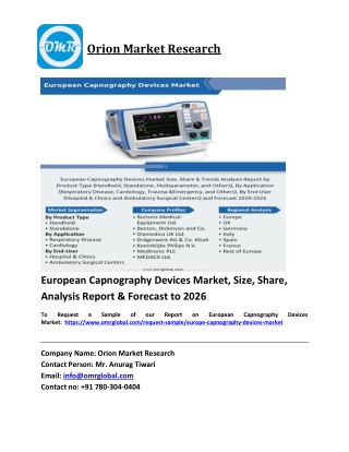 European Capnography Devices Market Trends, Size, Competitive Analysis and Forecast 2020-2026