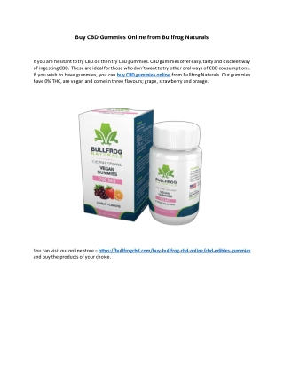 Buy CBD Gummies Online from Bullfrog Naturals