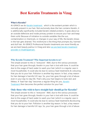 keratin treatment in vizag