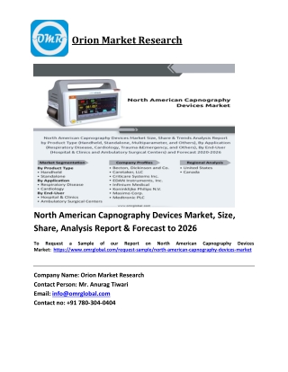 North American Capnography Devices Market Trends, Size, Competitive Analysis and Forecast 2020-2026