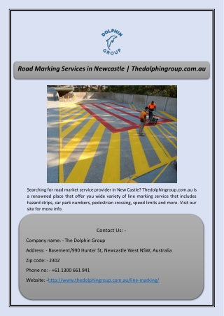 Road Marking Services in Newcastle | Thedolphingroup.com.au