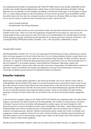 Grundlagenwissen - Testsieger Saftpresse 2014  -- 2020