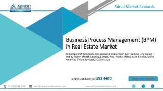 Business Process Management (BPM) in Real Estate Market 2020 Research Report by Adroit Market Research Featuring Key Pla