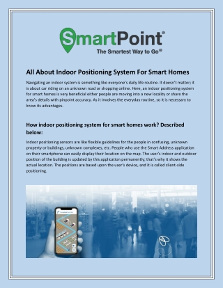 All About Indoor Positioning System For Smart Homes | Smart Point