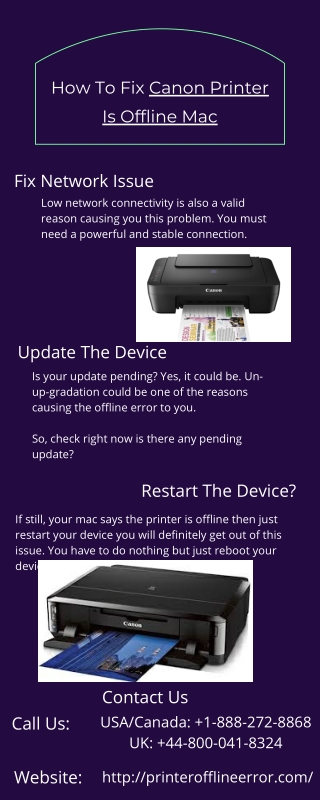 Easy Way To Solve Canon Printer Offline Mac Error | Call  1-888-272-8868