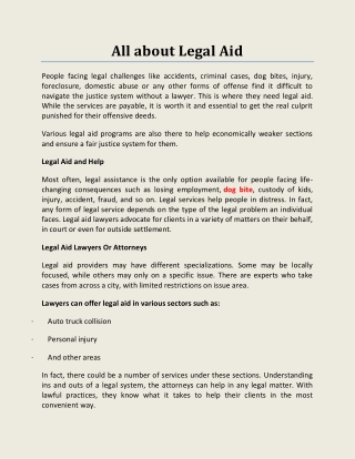 All about Legal Aid