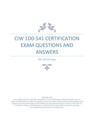 CIW 1D0-541 Certification Exam Questions and Answers