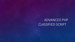 Advanced php Classified Script