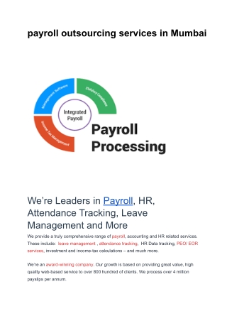 payroll outsourcing services in Mumbai