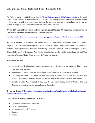 COVID-19 Impact on Global Antiseptics and Disinfectants Market