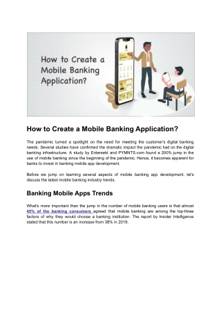 How to Create a Mobile Banking Application?