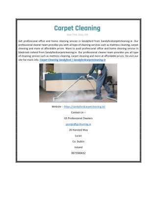 Carpet Cleaning Sandyford | Sandyfordcarpetcleaning.ie