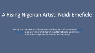 A Rising Nigerian Artist: Ndidi Emefiele