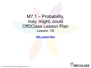 Modal Verbs - Probability - May - Might and Could - Off2Class Lesson Plan