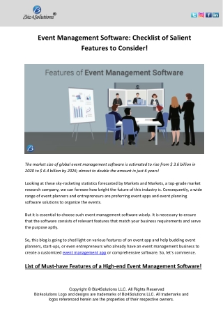 Event Management Software: Checklist of Salient Features to Consider!