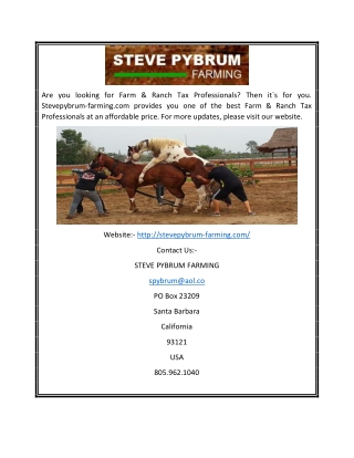 Farm & Ranch Tax Professionals | Stevepybrum-farming