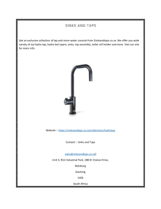 Zip Hydrotap Online | Sinksandtaps.co.za