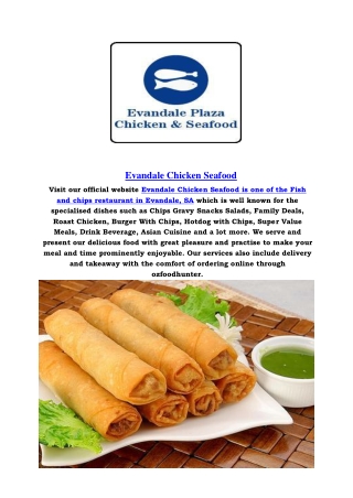5% Off - Evandale Chicken Seafood Fish and chips takeaway, SA