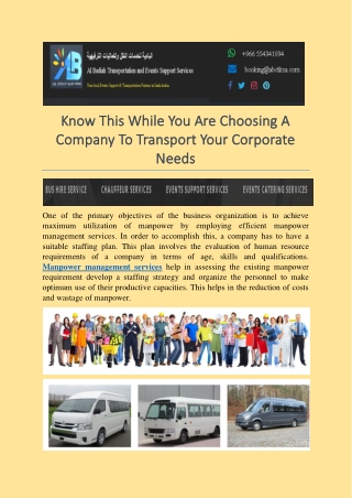 Know This While You Are Choosing A Company To Transport