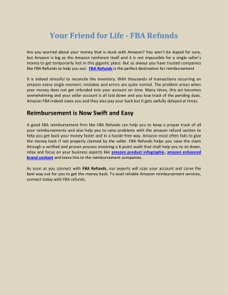Your Friend For Life - FBA Refunds