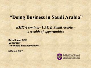 “Doing Business in Saudi Arabia”
