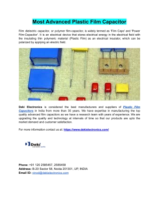 Most Advanced Plastic Film Capacitors