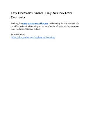 Easy Electronics Finance | Buy Now Pay Later Electronics