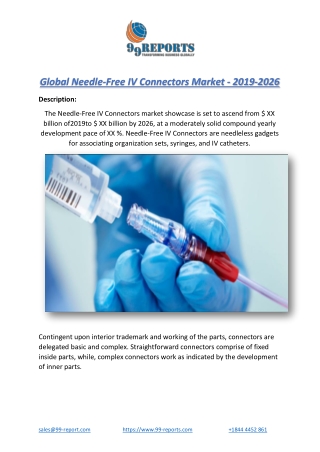 Global Needle-Free IV Connectors Market - 2019-2026