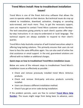 Trend Micro install: How to troubleshoot installation issues!
